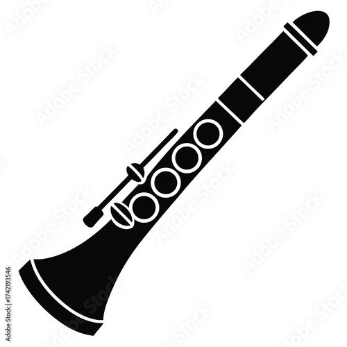clarinet Silhouette Icon Vector Art