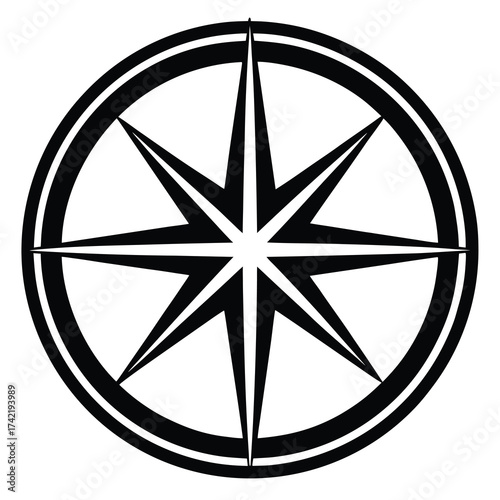 compass direction Silhouette Icon Vector Art