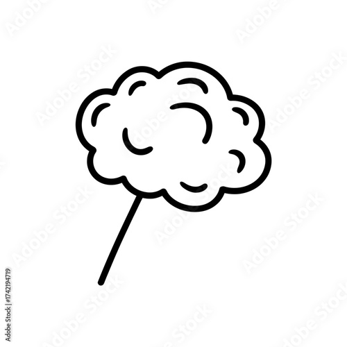Vector art of cotton candy, sweet treat vector line illustration