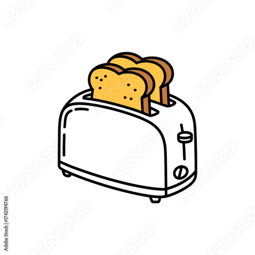 Vector art of toaster with two slices of bread illustration