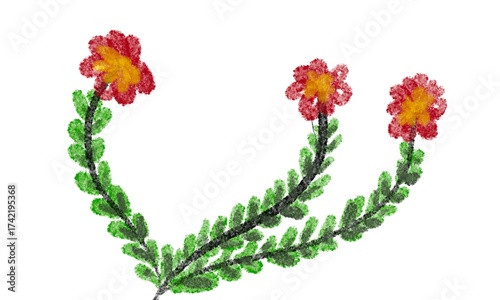 Abstract color background with flower and copy space for text
