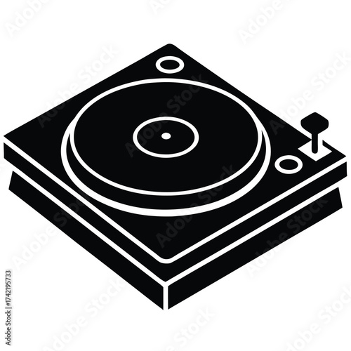 dj turntable Silhouette Icon Vector Art
