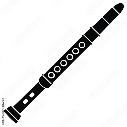 flute Silhouette Icon Vector Art