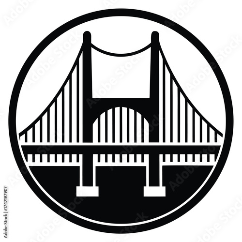 golden gate bridge Silhouette Icon Vector Art