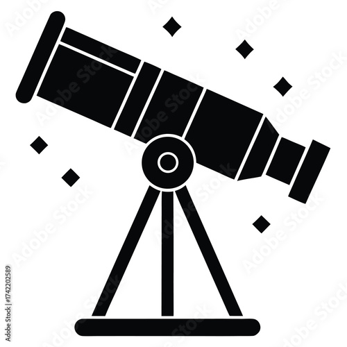 observatory telescope Silhouette Icon Vector Art