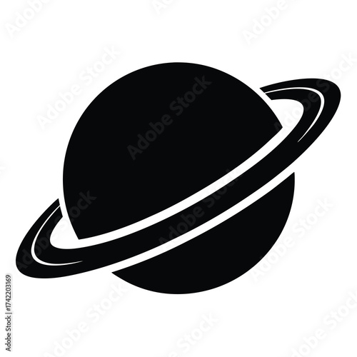 planet saturn Silhouette Icon Vector Art