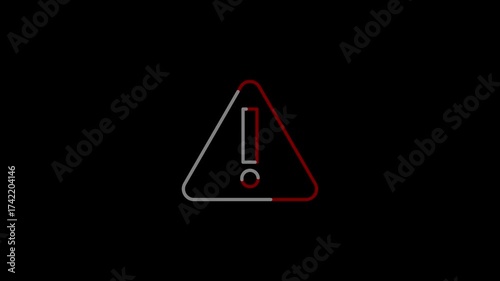 Warning Triangle Sign Icon Animation – 4K Stock Video of Safety Alert Symbol, Caution Indicator Motion Graphic for UI, Apps and Digital Projects.