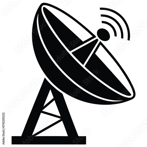 satellite antenna Silhouette Icon Vector Art