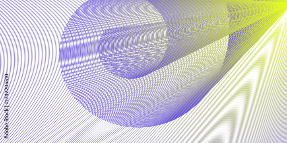 Fototapeta premium Wavy lines, grad purple to yellow