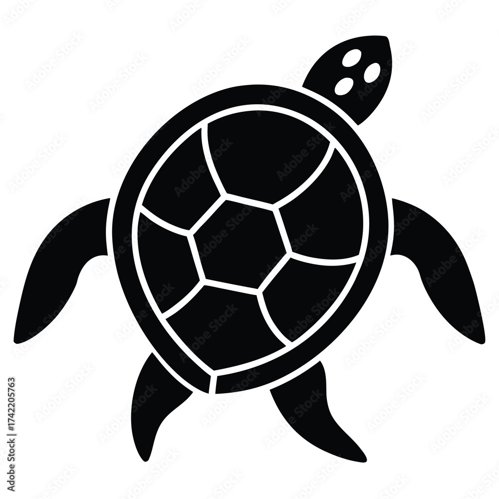 Obraz premium sea turtle Silhouette Icon Vector Art