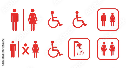 Diverse Bathroom Signage Universal Symbols for Accessibility and Gender Inclusion in Public Spaces