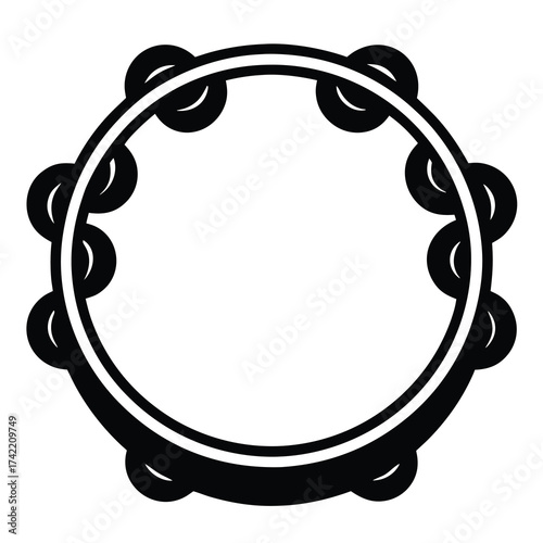 tambourine Silhouette Icon Vector Art