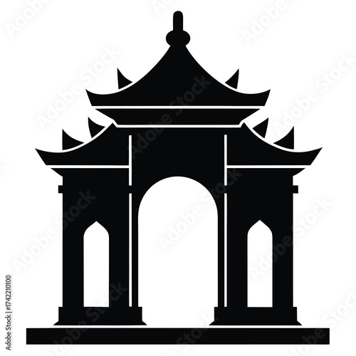temple gate Silhouette Icon Vector Art