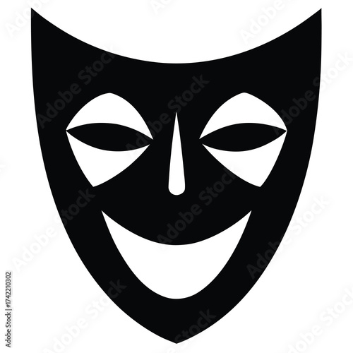 theater mask Silhouette Icon Vector Art