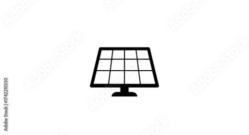 Simple solar panel icon representing clean energy technology and sustainability.