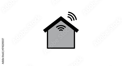 Smart home wireless network connectivity icon for modern technology.