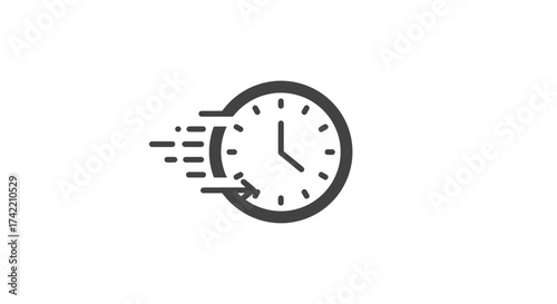 Fast time clock icon representing speed and efficiency.