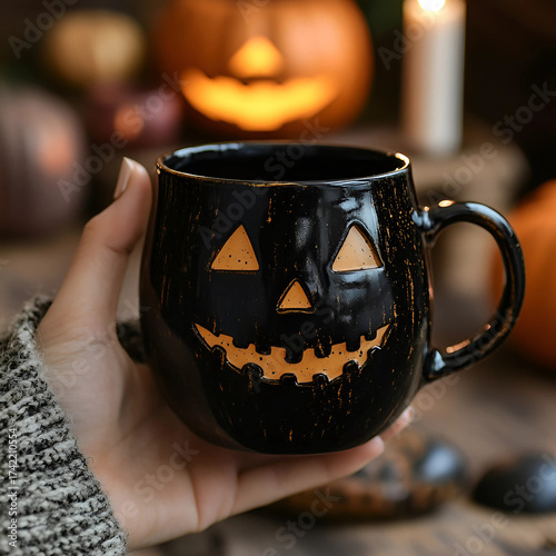 pumpkin mug halloween coffee