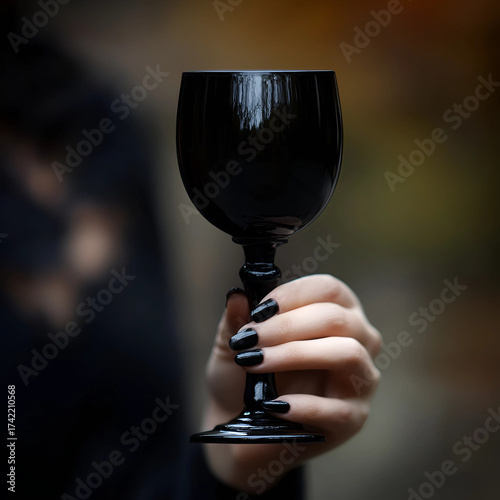 black wine glass halloween