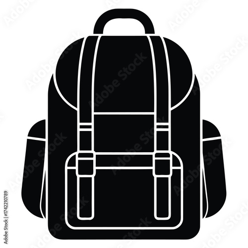 travel backpack Silhouette Icon Vector Art