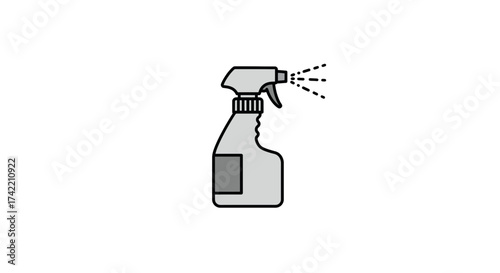 Cleaning spray bottle icon illustration for household tasks.