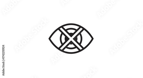 Hidden eye icon symbol of invisibility and privacy.
