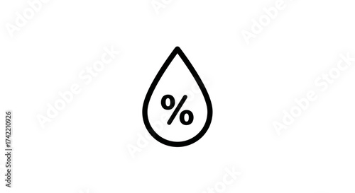 Humidity Percentage Drop Icon Moisture Level Indicator Symbol.