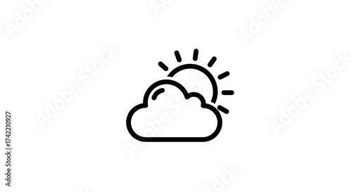 Simple weather icon showing a cloud partially obscuring the sun.