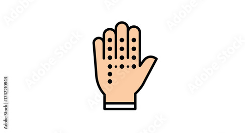 Human Hand with Acupuncture or Reflexology Points Icon.