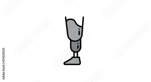 Prosthetic Leg Icon Representing Modern Medical Technology and Disability Support.