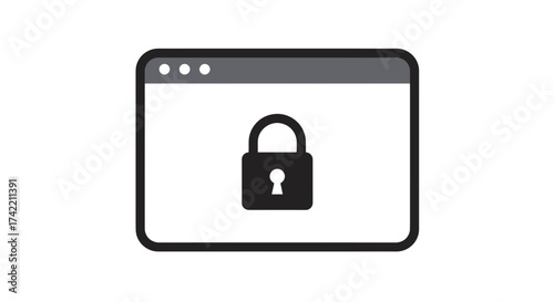 Secure browser window icon representing online data protection and internet privacy.