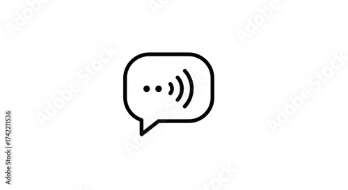 Voice message icon with sound waves in a speech bubble symbolizing audio communication.