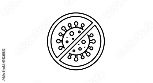 No virus sign icon stop coronavirus symbol virus free concept.