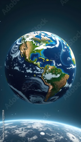 A view of the earth from space.