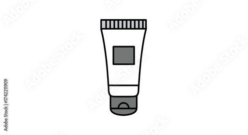 Simple illustration of a cosmetic cream tube for beauty and healthcare products.