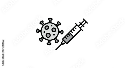 Coronavirus vaccine injection medical treatment prevention concept.