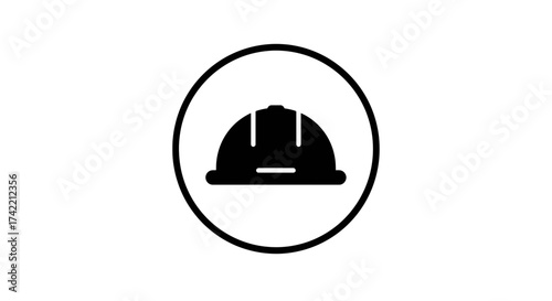 Safety Hard Hat Icon for Construction and Industrial Work.