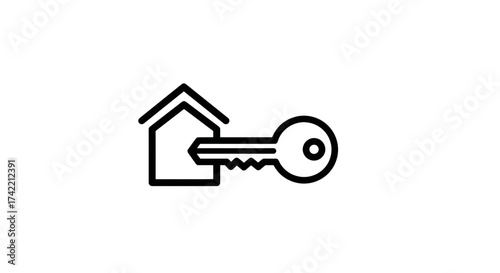 House key icon representing home ownership and security.
