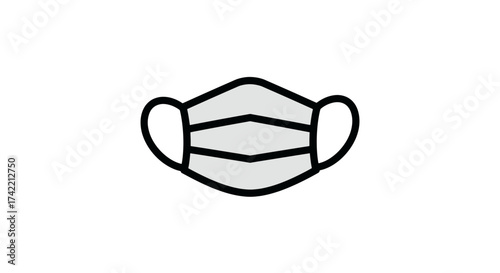 Simple medical face mask illustration for health protection and virus prevention.