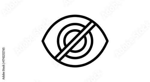 Invisible eye icon symbol for hidden content or privacy settings.