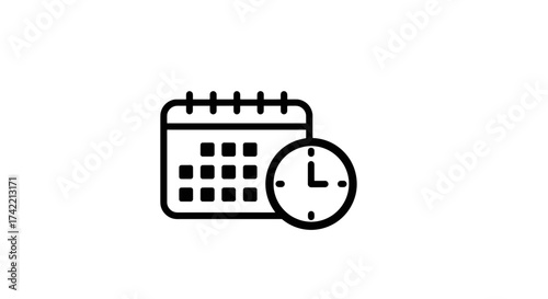 Calendar and Clock Icon for Scheduling and Time Management.
