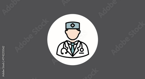 Doctor icon representing a medical professional in healthcare.