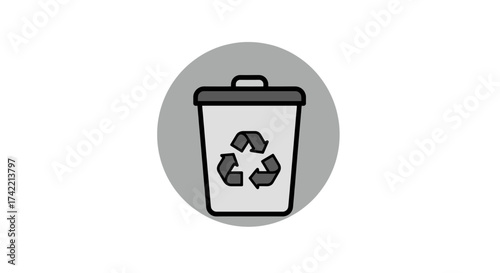 Recycling bin icon for waste management and environmental conservation efforts.