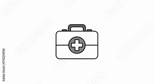 Simple first aid kit illustration for medical emergencies and health care.