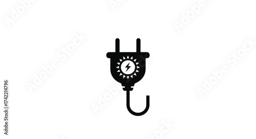 Solar power plug icon representing renewable energy and sustainable electricity generation.