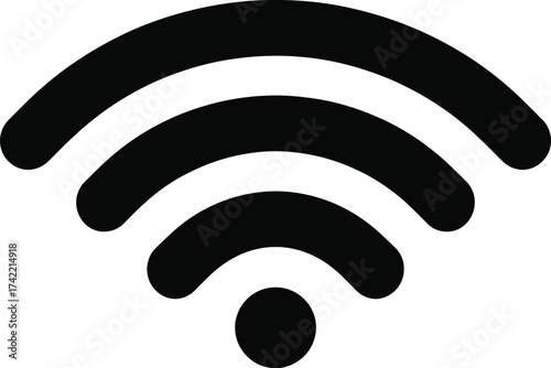 Simple black icon representing wireless network signal strength