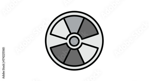 Radiation symbol icon nuclear warning sign danger alert graphic.