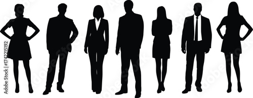 Diverse group of professionals standing together, representing teamwork and unity in business