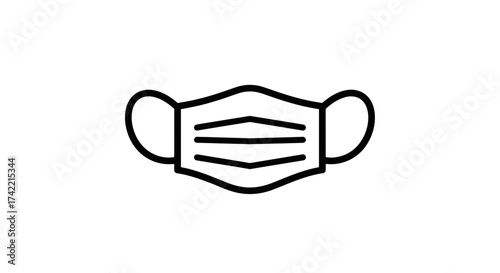 Medical face mask icon for health protection and virus prevention.