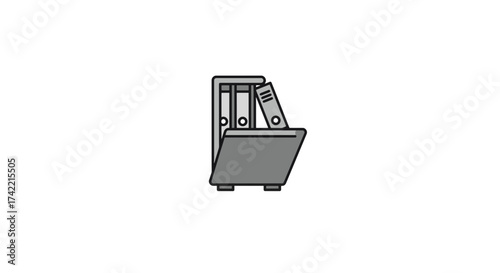 Office File Holder with Binders Illustration for Document Organization.